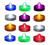Zhiweikm Home Decorations LED Tea Candles Bulb Battery Operated Flameless for Seasonal & Festival Celebration, Pack of 12, Electric Fake Candle in Multi-Color Flashing and Wave Open