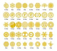 zhiwenCZW 40Pcs Sacred Geometric Copper Orgonite Sticker Flower Life Tree DIY Energy Tower Pyramid Material Epoxy Resin Art Crafts