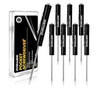 ZhiWooBW 8Pcs Black Pocket Screwdriver Magnetic Mini Slotted Flathead