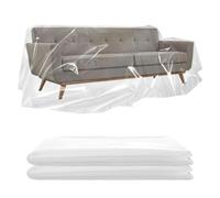 Zhixan 2pcs Sofa Covers, 200x240cm Waterproof Dustproof Plastic Sofa Protector, for 2/3 Seater Sofas, Pet & Kids, Moving/Decorating/Storage