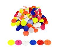 Zhixan 80Pcs Golf Ball Markers, Plastic Flat Round Position Markers for Putting Green, 24mm/0.94", Bright Multicolor, Durable & Portable Golf Training Accessories