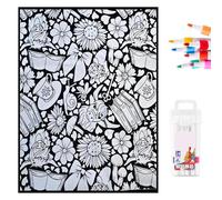 Zhixan DIY Colouring Blanket, Color Your Own Black Highland Cow Blanket for Adults, Personalized Home Decor & Thoughtful Gifts