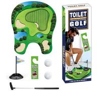 Zhixifan Toilet Golf Game Set, Practice Mini Golf, Funny Golf Gifts for Adults, Golf Toilet Mat Bathroom Game, with Retractable Putter, Balls, Hole, for Dad, Husband, Boyfriend Christmas