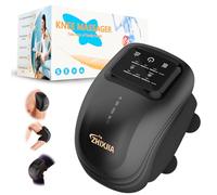 ZHIXJIA Knee Massager with Heat, 3-in-1 Smart Portable, 3 Vibration Modes and 3 Heating Levels LED Vitality Joints Knee Massager, Gift for Men and Women, Black