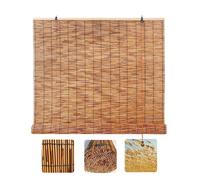 Zhixubah Bamboo Curtain Bamboo Blinds Outdoor Patio UV Resistant Roman Roller Shade Blackout Curtain