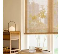 Zhixubah Customizable Bamboo Blind - Blackout Roman Roll Up Window Shade With Lift for Privacy, Outdoor Sun Protection, Natural Anti-UV Partition