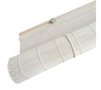 Zhixubah Customizable Bamboo Blinds White Bamboo Roller Blinds 45-160cm Wide Privacy Roman Roller Shades For Windows Natural Bamboo Roll Up Blinds With Lift For Indoor/Outdoor/Balcony/Kitchen