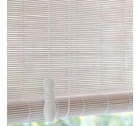 Zhixubah Retro Bamboo Blinds White Roller Blinds For Kitchen Windows Privacy Bamboo Roll Up Blinds Roman Roller Shades With Lift Natural Decorative Curtain Anti-UV Partition Customizable