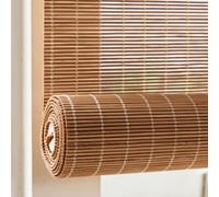 Zhixubah Retro Bamboo Blinds With Lift Natural Bamboo Roller Blinds Indoor/Outdoor Bamboo Roll Up Window Blind 40-165cm Wide Roman Roller Shades Light Filtering Design Anti-UV Breathable Partition