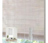 Zhixubah White Bamboo Shades Bamboo Blinds For Windows Natural Bamboo Roller Blinds 60 80 100 120 140 160cm Wide Light Filtering Kitchen Blinds Bamboo Curtain For Home Office Living Room(W45xH100cm)