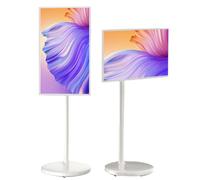 ZHIXUMM 1080p Smart Portable Wireless Touch Screen Tv On Wheels With, 24inch,27inch,32inch Inch Portable Smart Screen, 360° Rotating Adjustable Floor Stand, 10h Life Time 27inch-8+128G