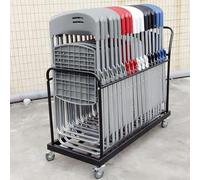 ZHIXUMM Folding Chair Storage Rack Cart, Large Chairs Storage Rack Trolley, With Locking Rubber Wheels Capacity16-20 Chairs For Easy Transport And Space Saving