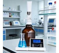 ZHIXUMM Laboratory Liquid Handling Digital Bottle Top Dispenser, Electronic Burette Titrator With Recirculation Valve, 16 Gears Rate Adjustment Range, 0.01-99.99ml Adjustable Volume, Without Bottle