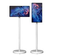 ZHIXUMM Mobile Portable Tv, 1080pfhd Smart Touchscreen Monitor, Touchscreen Tv Rotatable Touch Screen Mobile Smart Tv With Camera 8000mah Battery, Floor Standing Smart Mobile Tv 24inch-4+64G