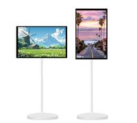 ZHIXUMM Portable Smart Tv Tablet With Wheels And Touchscreen, Built-In 8-10 Hours Battery, Android 12 Operating, 8g Ram + 128g Memory Touch Screen 1920 X 1080p 24inch-4+64G