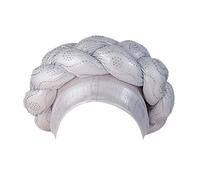 Zhiyao African Turban Women's African Headwear Women Soft Textured Headscarves Chemo Cap Pre-Tied Beanie Hat Head Wrap Sleep Hat 2023, silver, One Size Fits All