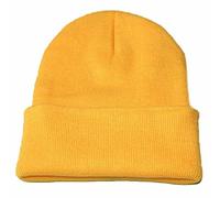 Zhiyao Beanie Hat Women's Men's Winter Warm Soft Knitted Hat Winter Hats Jersey Hat Knit Hat Skull Cap for Camping Gifts for Women Men, ellow, One Size Fits All
