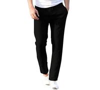 Zhiyao Linen Trousers Mens Yoga Men Hippie Trousers Elastic Waistband Beach Trouser Cotton Linen Trouser Solid Drawstring Trousers 3D Printed Yoga Tracksuit Bottoms Black
