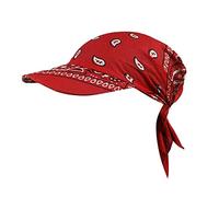 Zhiyao Pirate Scarf Bandana Women's Cotton Beanie Headscarf Bandana Hats Retro Style Sun Hat Golf Tennis Baseball Hat Turban Headwear Head Wraps Sun Visor Cap 2023, red, One Size