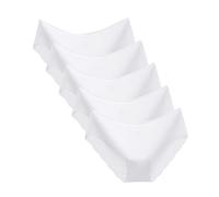 Zhiyao Women's Cotton Breathable Medium Waist Basic Stretch Briefs Plain Hipster Comfortable Underwear Made of Ice Silk Lingerie Panties Pack of 5, White, M