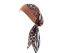 Zhiyao Women's Printed Head Scarf Turban Headwear Chemo Beanie Scarf Headwear for Cancer Chemo Hair Loss, 2-coffee, One Size