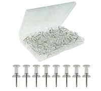 ZHIYE 100pcs Clear Push Pins, Drawing Pins Thumbtacks with Storage Box for Home Office Board Notice Board