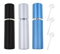 ZHIYE 10ML Perfume Atomiser Spray Bottle, 3 Pieces Refillable Refilling Travel Size Perfume Bottles in Pocket & Handbag, Deep Blue+Matte Black+Matte Silver