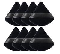 ZHIYE 8pcs Triangle Powder Puffs, Reusable Face Makeup Puff, Multifunctional Facial Makeup Tool Wet, Dry Dual-Use Makeup Sponge for BB CC Cream Liquid Foundation(BLack)