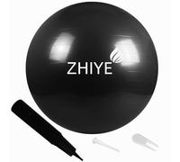 ZHIYE Black Pilates Ball 65 CM Yoga Exercise Ball Core Fitness Bender, Yoga, Stability, Barre, Training Physical Therapy Swiss Ball Gym Home