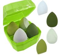 ZHIYE Makeup Sponge, 4 PCS Latex Free Beauty Makeup Blending Sponges Blender Foundation Sponge Concealer Sponges for Liquid, Powders,Creams, Green Style