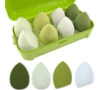 ZHIYE Makeup Sponge, 8 PCS Latex Free Beauty Makeup Blending Sponges Blender Foundation Sponge Concealer Sponges for Liquid, Creams, Powders, Green Style