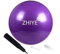 ZHIYE Purple Pilates Ball 45 CM Yoga Exercise Ball Core Fitness Bender, Yoga, Stability, Barre, Training Physical Therapy Swiss Ball Gym Home