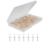 ZHIYE Push Pins 100 pcs Thumb Tacks Clear Gold Push Pins Map, with Organizing Container for Home Office Craft Projects, Natural Color