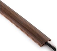 ZhiYo 10ft Cord Covers for Wires on Floor, Cord Hider Floor Hide Extension Cords, Soft PVC Cable Cover Cable Protector, Cable Cavity W0.62in H0.31in, Smoked Brown Wood