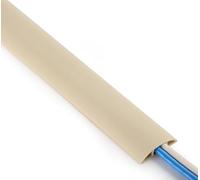 ZhiYo 5.6ft Cord Covers for Wires on Floor, Cord Hider Floor Hide Extension Cords, Soft PVC Cable Cover Cable Protector, Wire Cavity W0.62in H0.31in, Beige