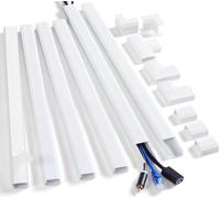 ZhiYo 94.5in Cord Cover Wall Kit, Cord Hider Wire Covers for Cords Wall Mounted TV, Paintable Wire Hiders, TV Cable Hider Cord Concealer, 6 x L15.7in W0.98 H0.5in, White