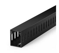 ZhiYo H1.6 x W1.2in Cable Raceway, 6.6ft (2xL3.3ft) Server Rack Cable Management Under Desk Cord Organizer, Electrical Safe PVC Cable Channel Open Slot Wire Raceway for Network/PC/TVs, Wire Duct Black