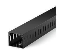 ZhiYo H1.6 x W2in Server Rack Cable Management Raceway, 6ft(2xL3ft) Cable Duct Kit, Electrically Safe PVC for Network Wire Management, Open Slot Cord Hider for Computer Under Desk, Black H35 x W40mm