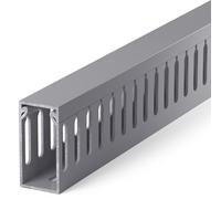 ZhiYo H2in x W1in Server Rack Cable Management Raceway, 99in (6X L16.5in) Cable Raceway Kit, Electrically Safe PVC Open Slot Wire Cover, Cord Hider for Under Desk/Computer/Network Cords, Grey
