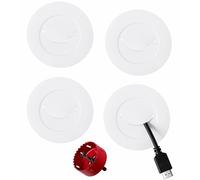 ZhiYo in-Wall Cable Management Kit for TV, White TV Cord Hider Kit, Behind Wall Cable Management for Mounted TVs, Cord Concealer Kits with 4 Wire Pass Throughs and 1 Hole Saw Drill Attachmen