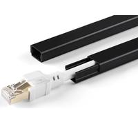 ZhiYo One Cord Hider Wall, 175in Cable Hider Concealer, Paintable PVC Wire Covers for Cords on Wall, Corner Cable Management Raceway for Thick Extension Cord, 12x L14.6in W0.6 H0.4in, Black