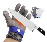 Zhiyu666 Level 9 Cut Resistant Glove Food Grade, Stainless Steel Mesh Metal Glove with a Cotton Glove for Meat Cutting, Fish Fillet, Oyster Shucking Safety Butcher Chef (M)