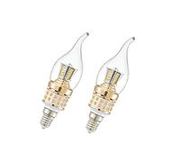 ZHIYUE 2 Pack LED Bulb E14 Candle Small Bulb 8W Warm 3000k,800LM Non-dimmable, Light Luxury Modern Chandelier Light Bulb Flame Shape AC 220V,Small Edison Screw SES LED Corn Lamp
