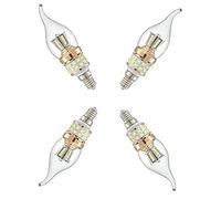 ZHIYUE 4 Pack LED Bulb E14 Candle Small Bulb 8W Daylight 6000k,800LM Non-dimmable, Light Luxury Modern Chandelier Light Bulb Flame Shape AC 220V,Small Edison Screw SES LED Corn Lamp