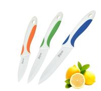 Zhiyun 3 PCS Ceramic Knife Set, 5 Inch Chef Knife 4 Inch Fruit Knife 3 Inch Paring Knife,use for Beef Fruit Vegetable Butter and Bread