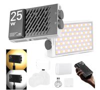 Zhiyun CINEPEER CM25 Video Light, 25W Camera Light, Built-in Fans Support, PD Fast Charge,14000 Lux@ 2700K-6200K CRI 96+/TLCI 97+, Bi-Color Portable Mini LED Light for Photo and Video Lighting