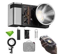 Zhiyun Molus X100 Combo 100W LED Video Light CCT 2700K~6500K CRI?95 TLCI?97 ZY Mount App Control Music Mode Continuous Lighting w/Bowens Mount Adapter+Grip Battery for Studio, YouTube, Vlog, Live, etc