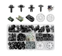ZHIYUQL 80 Piece Body Screw Clips Set, U Type Mounting Clips with Clamping Discs Heat Protection Plate, Tin Nut Screw for Car Body Undertray Fender Door Trim Car (6 Types)