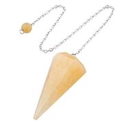 ZHIYUXI Yellow Jade Pendulum Crystal Witchcraft Supplies Reiki Supplies Crystal Pendulum Necklace Dowsing Divination Tools Pendulos De Energia