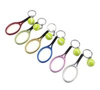 ZHIZICX 6 PCS Tennis Racket Keychain Creative Tennis Keyring Sports Keyring Gifts Metal Tennis Gifts for Men Women Girls Sports Lovers Gift